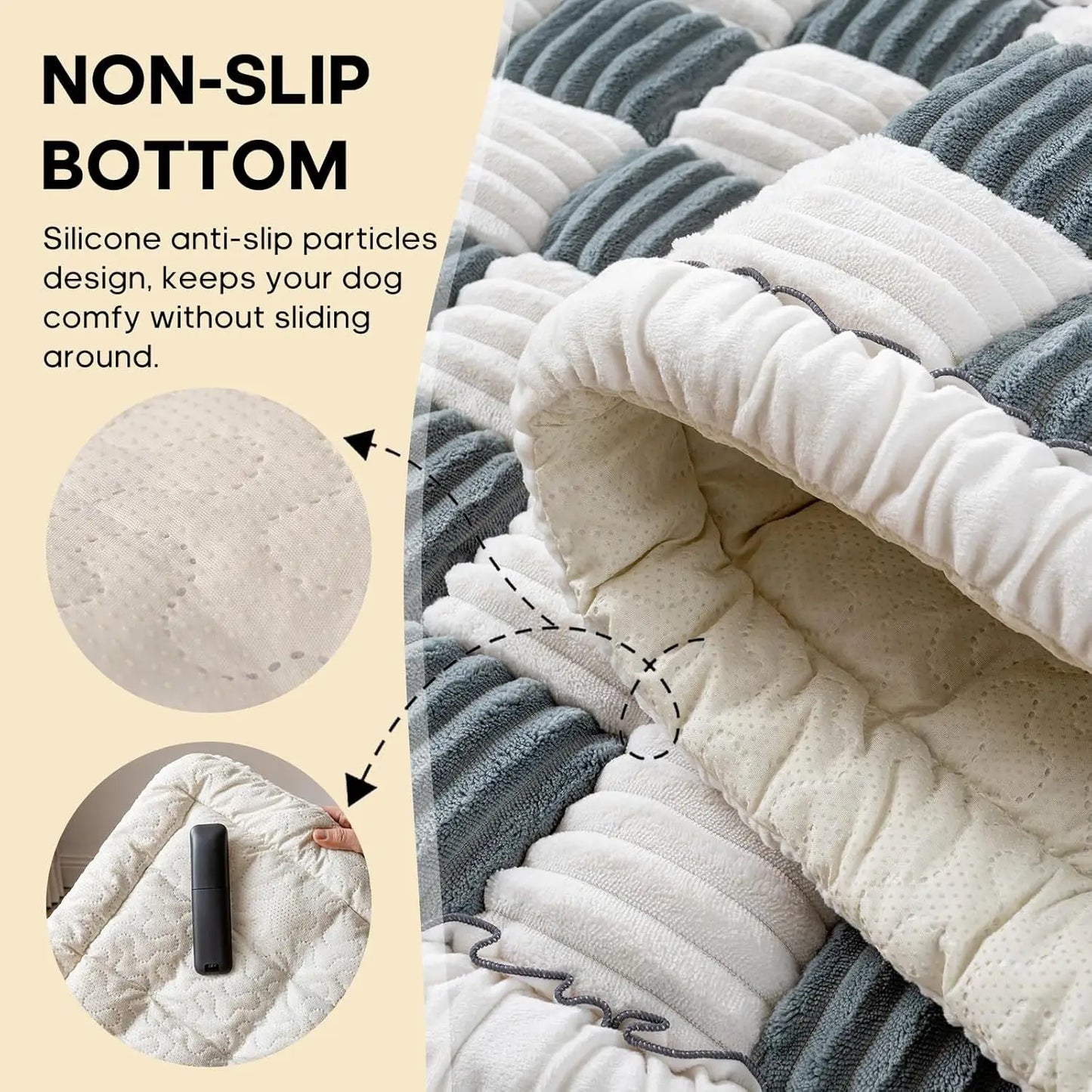 Thick Seat Cushion, Plush Car Cushion, Pet Rear Seat Grid Dog Bed, Sleeping Fart Cushion, Medium-Sized Dog Special